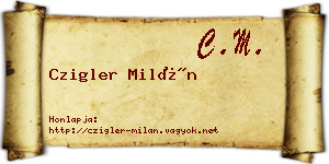 Czigler Milán névjegykártya