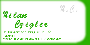 milan czigler business card